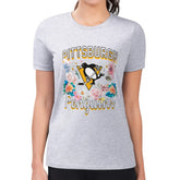 Pittsburgh Penguins G-III 4Her by Carl Banks Women's Super-Slim Fit Lightweight Flower Logo T-Shirt For Sale