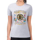 Boston Bruins G-III 4Her by Carl Banks Women's Super-Slim Fit Lightweight Flower Logo T-Shirt On Sale