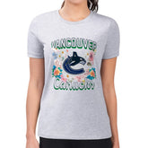 Vancouver Canucks G-III 4Her by Carl Banks Women's Super-Slim Fit Lightweight Flower Logo T-Shirt For Sale