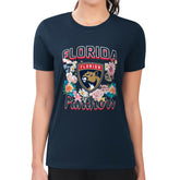Florida Panthers G-III 4Her by Carl Banks Women's Super-Slim Fit Lightweight Flower Logo T-Shirt For Sale