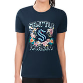 Seattle Kraken G-III 4Her by Carl Banks Women's Super-Slim Fit Lightweight Flower Logo T-Shirt Discount