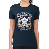 Toronto Maple Leafs G-III 4Her by Carl Banks Women's Super-Slim Fit Lightweight Flower Logo T-Shirt For Sale