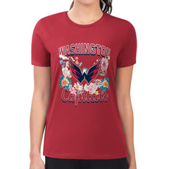 Washington Capitals G-III 4Her by Carl Banks Women's Super-Slim Fit Lightweight Flower Logo T-Shirt Online
