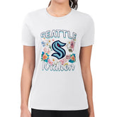 Seattle Kraken G-III 4Her by Carl Banks Women's Super-Slim Fit Lightweight Flower Logo T-Shirt For Sale