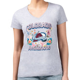 Colorado Avalanche G-III 4Her by Carl Banks Women's Super-Slim Fit Lightweight Flower Logo V-Neck T-Shirt Discount