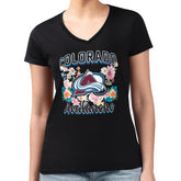 Colorado Avalanche G-III 4Her by Carl Banks Women's Super-Slim Fit Lightweight Flower Logo V-Neck T-Shirt Online