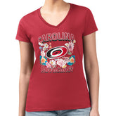 Carolina Hurricanes G-III 4Her by Carl Banks Women's Super-Slim Fit Lightweight Flower Logo V-Neck T-Shirt Discount
