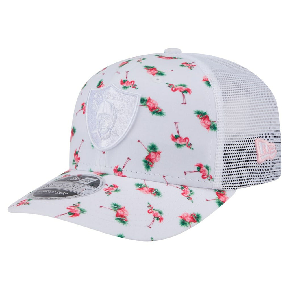 Las Vegas Raiders New Era Adventure Flamingo Pattern 9SEVENTY Stretch-Snap Hat