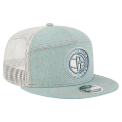 Brooklyn Nets Adventure Denim Split Panel 9FIFTY Snapback Trucker Hat For Sale