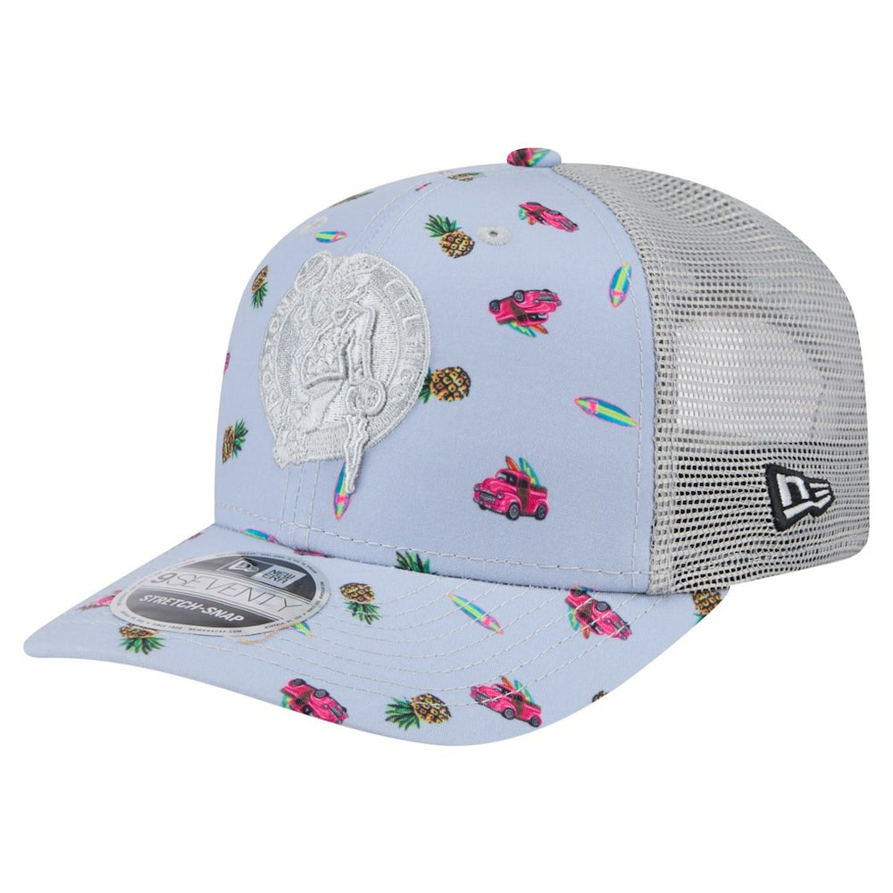 Boston Celtics Adventure Aloha Pattern 9SEVENTY Stretch-Snap Hat New