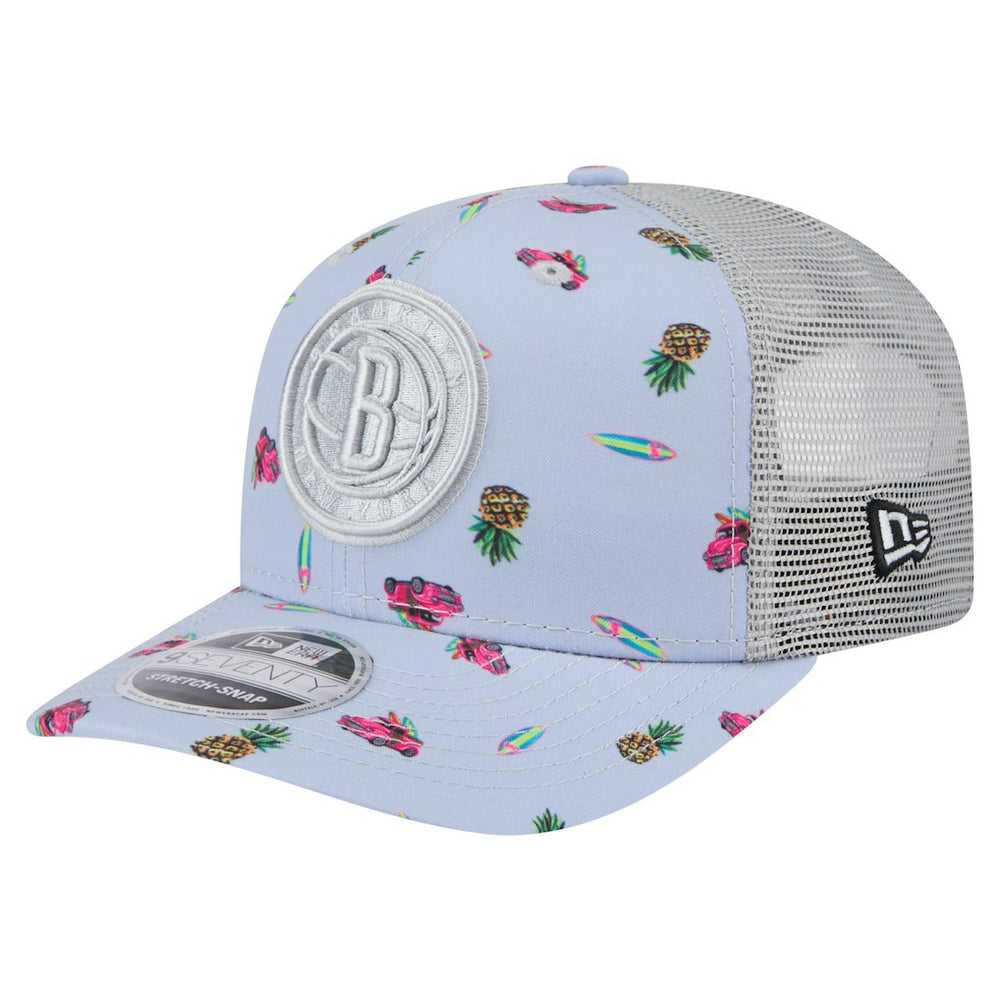 Brooklyn Nets Adventure Aloha Pattern 9SEVENTY Stretch-Snap Hat On Sale