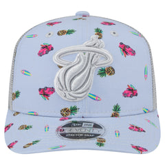 Miami Heat Adventure Aloha Pattern 9SEVENTY Stretch-Snap Hat New