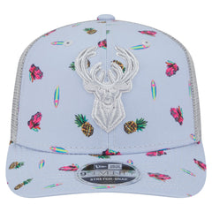 Milwaukee Bucks Adventure Aloha Pattern 9SEVENTY Stretch-Snap Hat On Sale