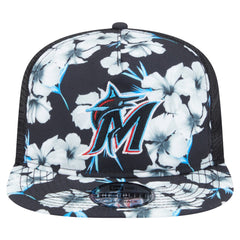 Miami Marlins New Era Adventure Pattern Golfer Trucker Snapback Hat | MLB For sale