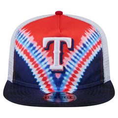 Texas Rangers New Era Tie-Dye Golfer Trucker Adjustable Hat | MLB For sale