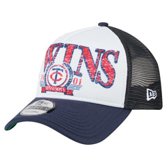Minnesota Twins New Era Distressed 9FORTY A-Frame Adjustable Trucker Hat | MLB Discount
