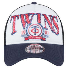 Minnesota Twins New Era Distressed 9FORTY A-Frame Adjustable Trucker Hat | MLB Discount