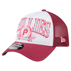 Philadelphia Phillies New Era Distressed 9FORTY A-Frame Adjustable Trucker Hat | MLB Online