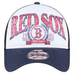 Boston Red Sox New Era Distressed 9FORTY A-Frame Adjustable Trucker Hat | MLB Outlet