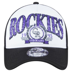 Colorado Rockies New Era Distressed 9FORTY A-Frame Adjustable Trucker Hat | MLB Discount