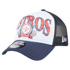Houston Astros New Era Distressed 9FORTY A-Frame Adjustable Trucker Hat | MLB On Sale