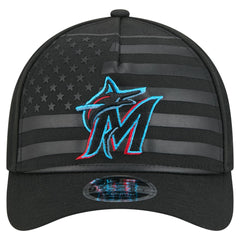 Miami Marlins New Era American Flag 9FORTY M-Crown A-Frame Adjustable Hat | MLB Outlet