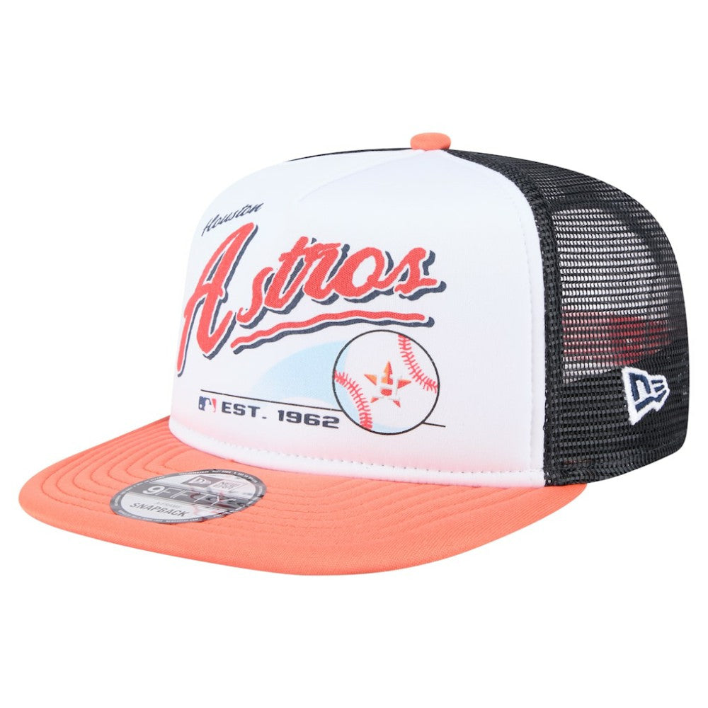 Houston Astros New Era Retro Script Trucker 9FIFTY Snapback Hat | MLB Online