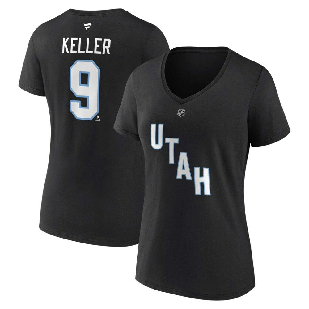 Clayton Keller Utah Mammoth Fanatics Women's Authentic Stack Name & Number V-Neck T-Shirt Discount