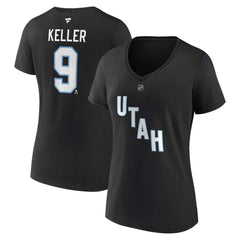 Clayton Keller Utah Mammoth Fanatics Women's Authentic Stack Name & Number V-Neck T-Shirt Discount