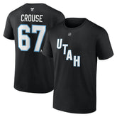 Lawson Crouse Utah Mammoth Fanatics Authentic Stack Name & Number T-Shirt For Sale