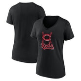 Cincinnati Reds Women's Fastball V-Neck T-Shirt | MLB New
