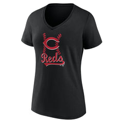 Cincinnati Reds Women's Fastball V-Neck T-Shirt | MLB New