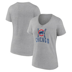 Chicago Cubs Women's Fastball V-Neck T-Shirt | MLB For sale