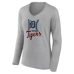 Detroit Tigers Women's Fastball Long Sleeve V-Neck T-Shirt | MLB US