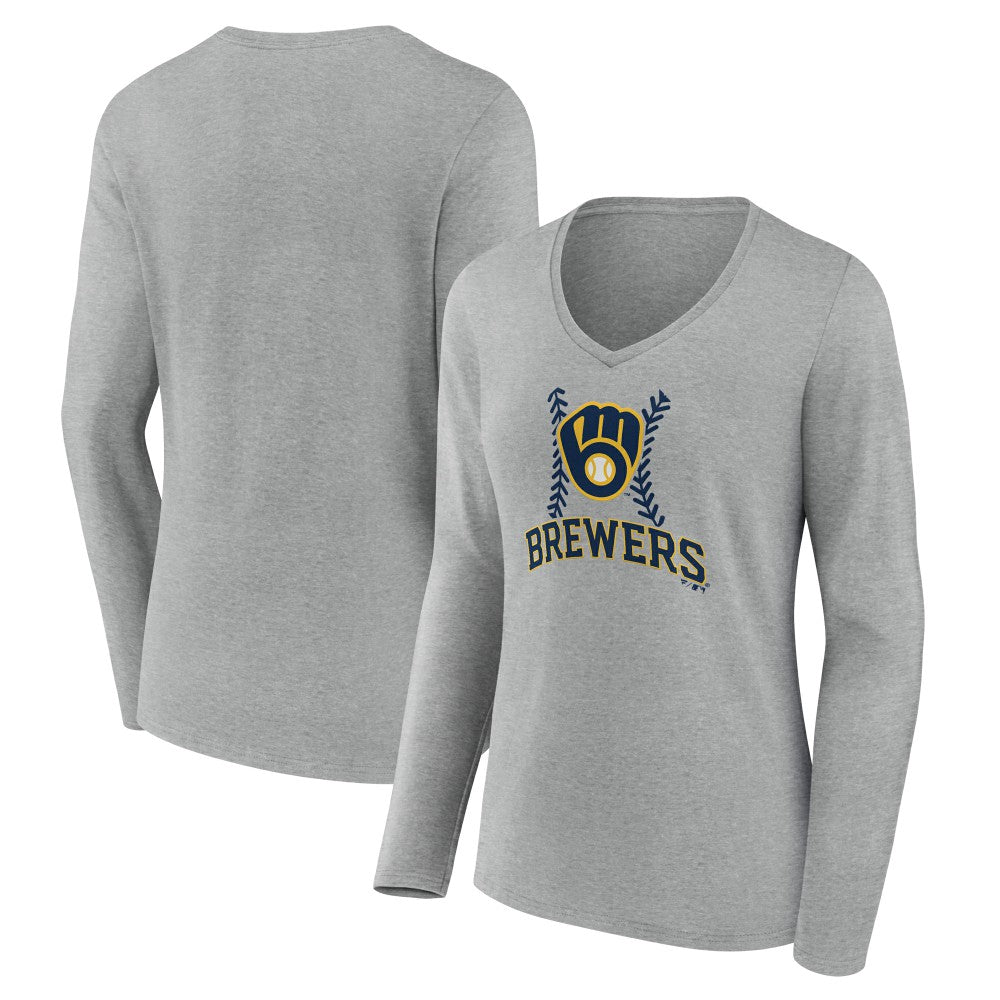 Milwaukee Brewers Women's Fastball Long Sleeve V-Neck T-Shirt | MLB Online