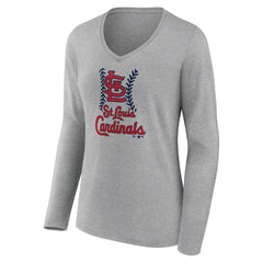 St. Louis Cardinals Women's Fastball Long Sleeve V-Neck T-Shirt | MLB Near me
