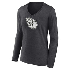Cleveland Guardians Women's Monochrome Long Sleeve V-Neck T-Shirt | MLB Shop