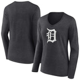 Detroit Tigers Women's Monochrome Long Sleeve V-Neck T-Shirt | MLB For sale
