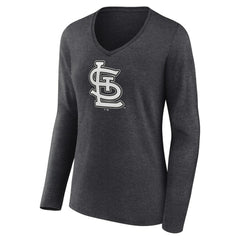 St. Louis Cardinals Women's Monochrome Long Sleeve V-Neck T-Shirt | MLB For sale