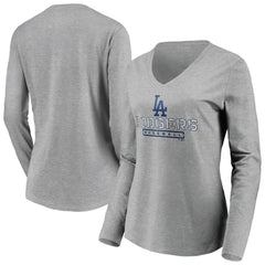 Los Angeles Dodgers Women's Evanston Stencil Long Sleeve V-Neck T-Shirt | MLB Online