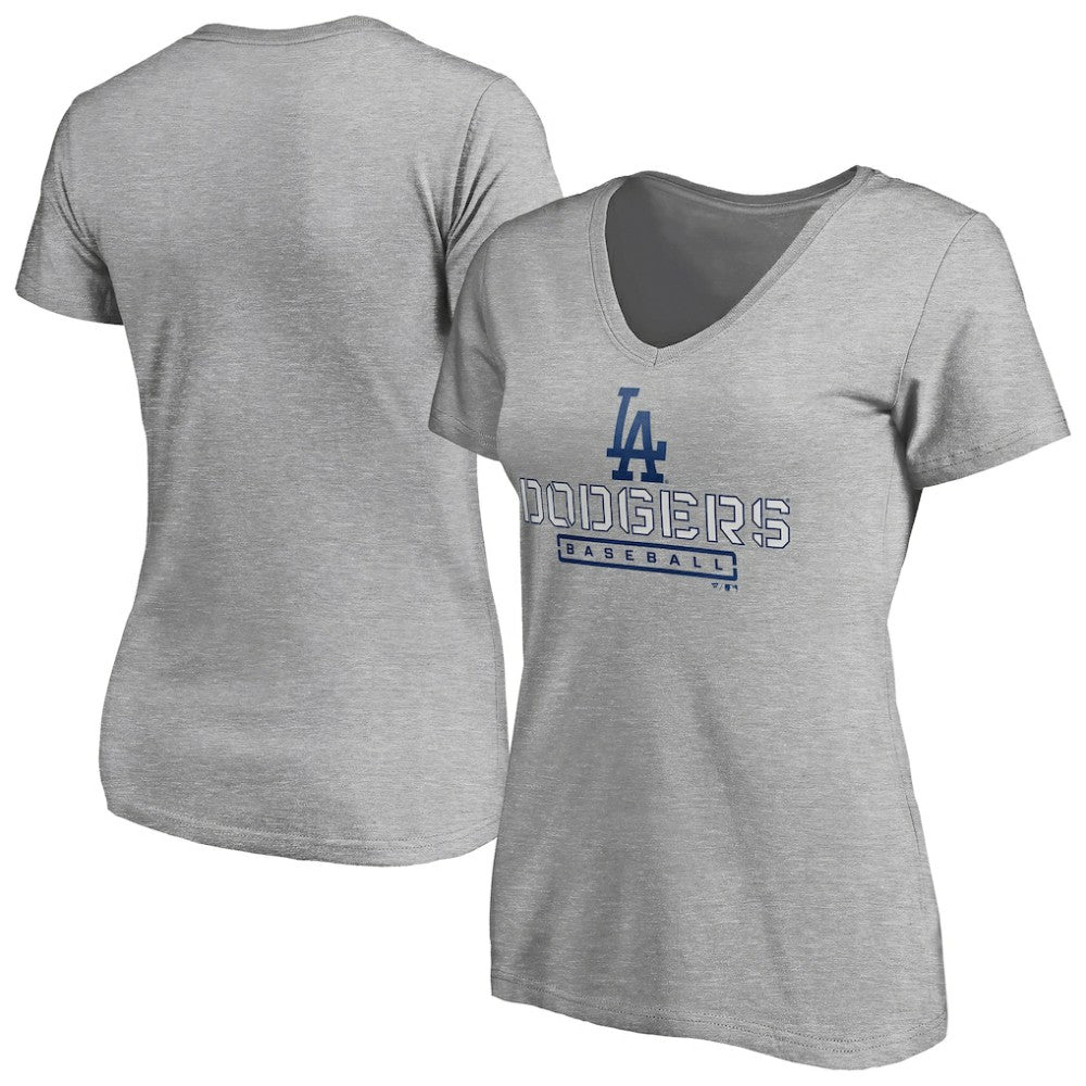 Los Angeles Dodgers Women's Evanston Stencil V-Neck T-Shirt | MLB On Sale