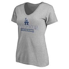 Los Angeles Dodgers Women's Evanston Stencil V-Neck T-Shirt | MLB On Sale