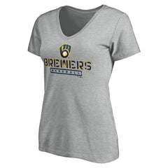 Milwaukee Brewers Women's Evanston Stencil V-Neck T-Shirt | MLB New