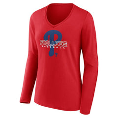 Philadelphia Phillies Women's Stellar Long Sleeve V-Neck T-Shirt | MLB Online