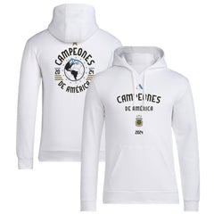 Argentina National Team 2024 Copa America Champions Pullover Hoodie White - Adidas