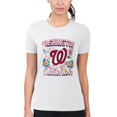 Washington Nationals G-III 4Her by Carl Banks Women's Super-Slim Fit Lightweight Flowers Graphic T-Shirt | MLB Discount