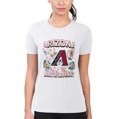 Arizona Diamondbacks G-III 4Her by Carl Banks Women's Super-Slim Fit Lightweight Flowers Graphic T-Shirt | MLB Shop