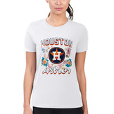 Houston Astros G-III 4Her by Carl Banks Women's Super-Slim Fit Lightweight Flowers Graphic T-Shirt | MLB New