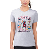 Los Angeles Angels G-III 4Her by Carl Banks Women's Super-Slim Fit Lightweight Flowers Graphic T-Shirt | MLB Shop