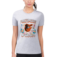 Baltimore Orioles G-III 4Her by Carl Banks Women's Super-Slim Fit Lightweight Flowers Graphic T-Shirt | MLB Sale